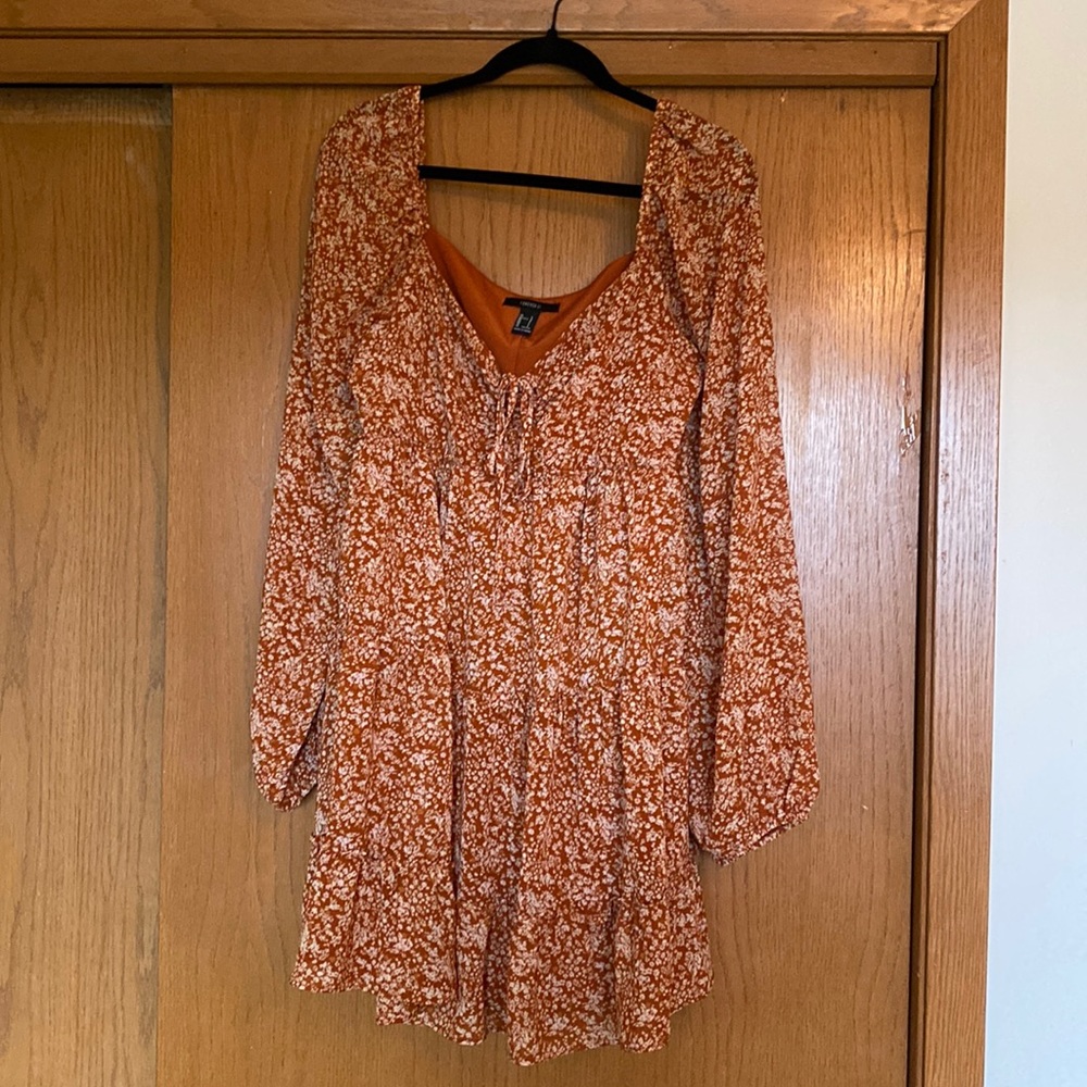 Orange floral dress